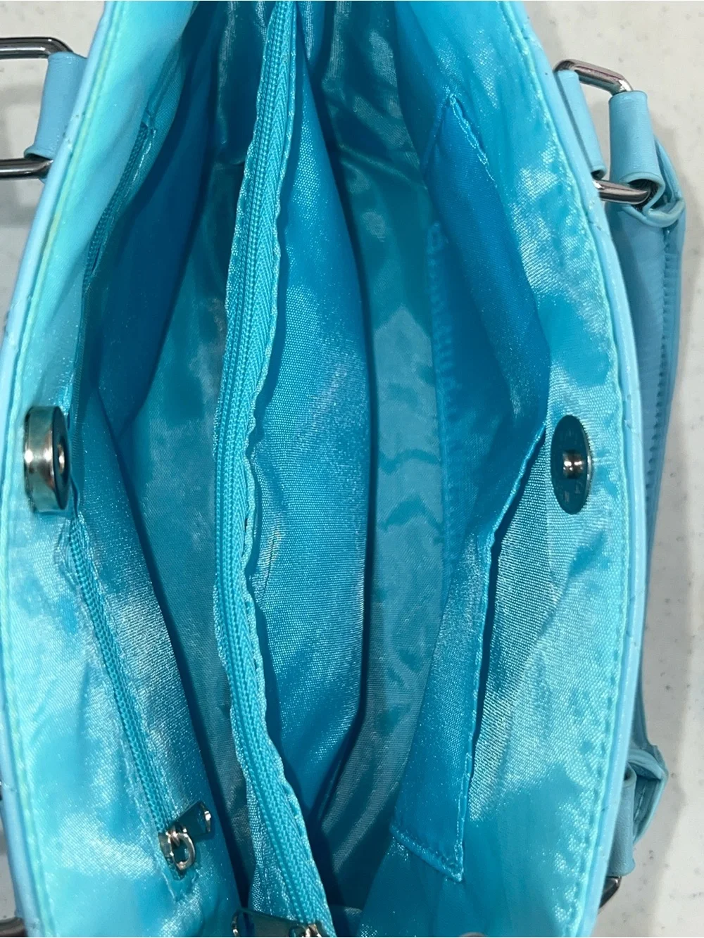 Gierness Perfume Light Blue Quilted Top-Handle Women's Bag
